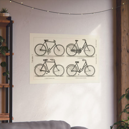 Vintage Bicycles Poster